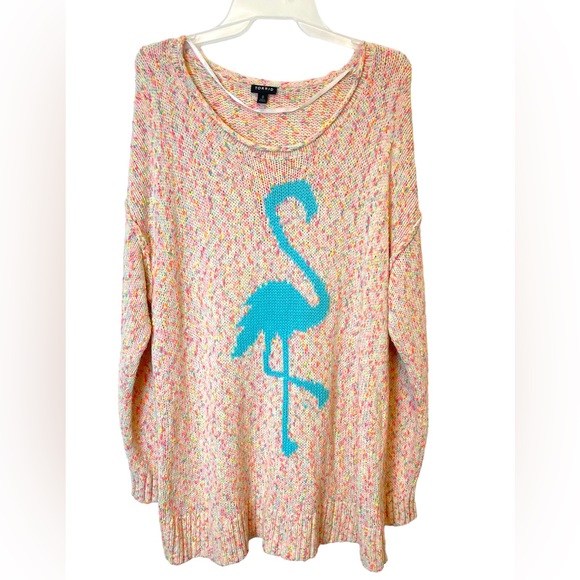 Torrid Flamingo Knit Crew Neck Sweater Multicolor color Size 0X - Picture 3 of 11